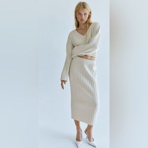 H&M Rib-knit Sweater and Skirt Size Small